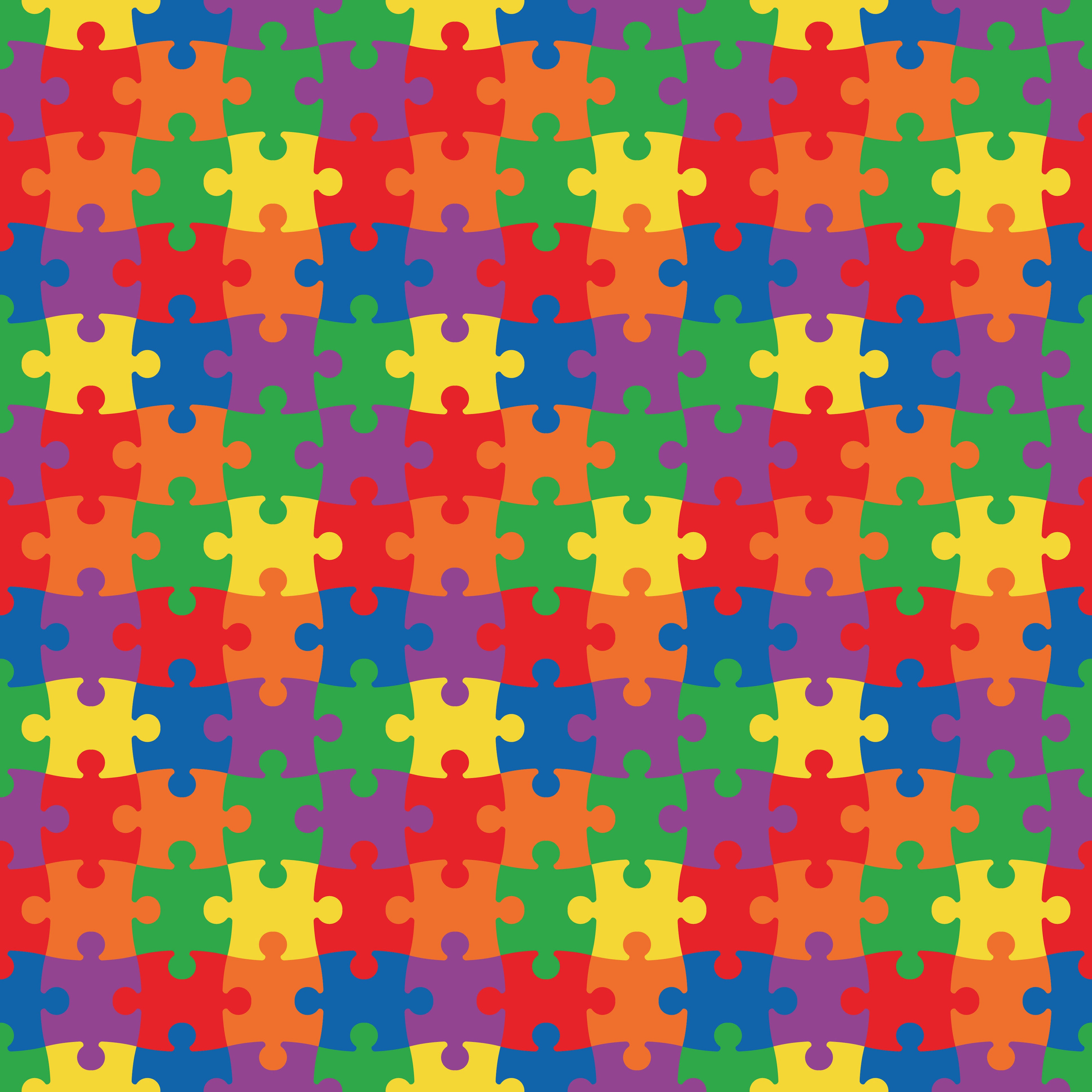 rainbow puzzle pieces background